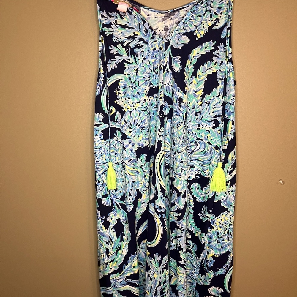 Lilly Pulitzer Margot Swing Dress High Tide Navy Scuba Doo Women’s Small - Picture 11 of 13